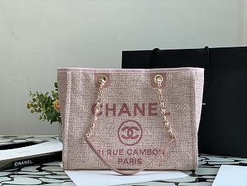 CHANEL | Deauville Medium Tote Bag Light Pink 34 cm