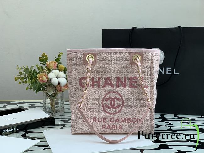 CHANEL | Deauville Small Tote Bag Light Pink 28 cm - 1