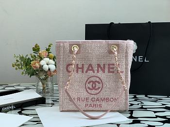CHANEL | Deauville Small Tote Bag Light Pink 28 cm