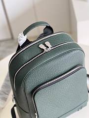 Louis Vuitton | Adrian Backpack Green Taiga Leather 31x39x14 cm - 2