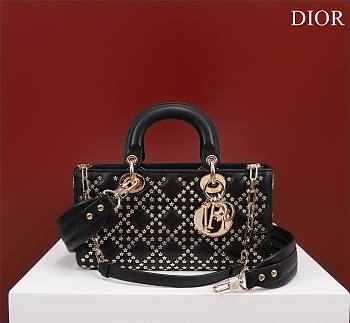 DIOR | Lady D-Joy Black Cannage Lambskin with Bead Embroidery 26 cm