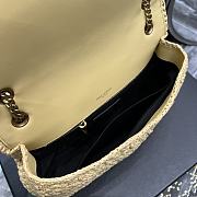 YSL Jamie Raffia & Leather Bag in Beige 515821 size 25x15x7.5 cm - 6