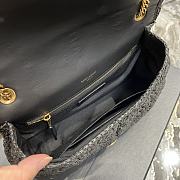 YSL Jamie Raffia & Leather Bag in Black 515821 size 25x15x7.5 cm - 5