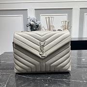 YSL Loulou Medium Gray Leather Silver Hardware size 30x22x10 cm - 1