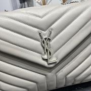 YSL Loulou Medium Gray Leather Silver Hardware size 30x22x10 cm - 3