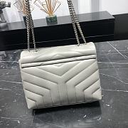 YSL Loulou Small Gray Leather Silver Hardware 494699 size 23x17x9 cm - 4