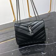 YSL Loulou Small Bag Black Silver Hardware 494699 size 23x17x9 cm - 1