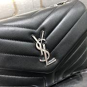 YSL Loulou Small Bag Black Silver Hardware 494699 size 23x17x9 cm - 2