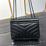 YSL Loulou Small Black Leather Black Hardware 494699 size 23x17x9 cm - 3