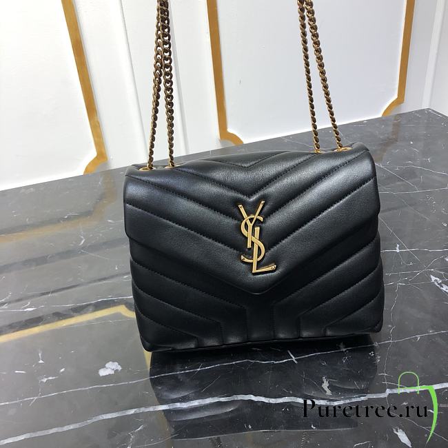 YSL Loulou Small Black Leather Golden Hardware 494699 size 23x17x9 cm - 1