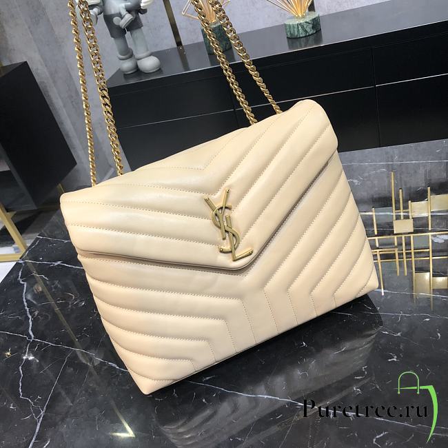 YSL Loulou Medium Beige Leather Golden Hardware size 30x22x10 cm - 1