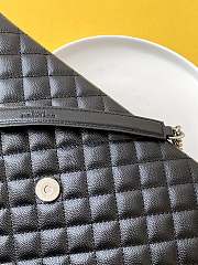 YSL Envelope Large Bag Black Grain Leather Silver Hardware 31x23x8 cm - 4