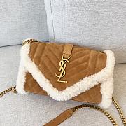 YSL Envelope Small Bag In Suede And Shearling 21x13x6 cm - 1