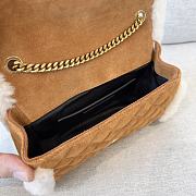 YSL Envelope Small Bag In Suede And Shearling 21x13x6 cm - 4