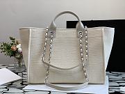 Chanel Deauville Large Shopping Bag White Boucle Silver Hardware 38cm - 3
