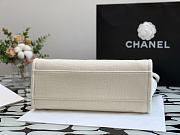 Chanel Deauville Medium Shopping Bag White Boucle Silver Hardware 38cm - 3