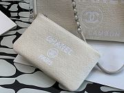 Chanel Deauville Medium Shopping Bag White Boucle Silver Hardware 38cm - 5