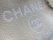 Chanel Deauville Medium Shopping Bag White Boucle Silver Hardware 38cm - 6
