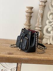 Chanel Affinity Mini Bucket Bag Black Grain Leather 12.5x10x7.5 cm - 2