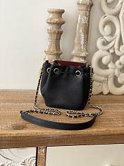 Chanel Affinity Mini Bucket Bag Black Grain Leather 12.5x10x7.5 cm - 3