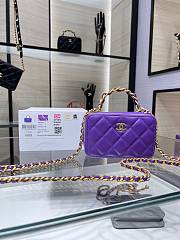 Chanel Vanity With Chain Purple Lambskin AP2874 size 14 x 9 x 6 cm - 1