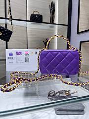 Chanel Vanity With Chain Purple Lambskin AP2874 size 14 x 9 x 6 cm - 4