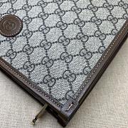 Gucci Beauty Case Interlocking G Brown Leather & GG Supreme Canvas 672956  - 2