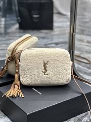 YSL Lou Camera Bag in Merino Shearling Natural Beige/Brick size 23 x 16 x 6 cm - 1