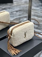 YSL Lou Camera Bag in Merino Shearling Natural Beige/Brick size 23 x 16 x 6 cm - 2