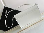 Celine Trapeze Triomphe Bag In Shiny Calfskin White 26.2 x 14.5 x 2 cm - 2