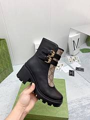 Gucci GG Ankle Boots with Buckles Black Leather - 6