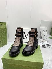 Gucci GG Ankle Boots with Buckles Black Leather - 2