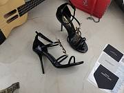 YSL Cassandra Sandals In Patent Leather With Gold-Tone Monogram - 1
