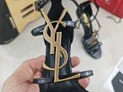 YSL Cassandra Sandals In Patent Leather With Gold-Tone Monogram - 6