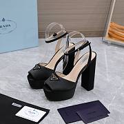 Prada High-heeled Satin Sandals Black - 1