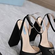 Prada High-heeled Satin Sandals Black - 6