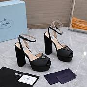 Prada High-heeled Satin Sandals Black - 3