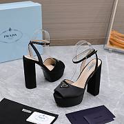 Prada High-heeled Satin Sandals Black - 4
