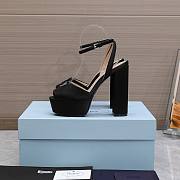 Prada High-heeled Satin Sandals Black - 2