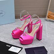 Prada High-heeled Satin Sandals Begonia Pink  - 1