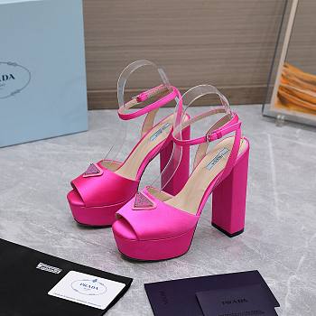 Prada High-heeled Satin Sandals Begonia Pink 