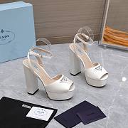 Prada High-heeled Satin Sandals White - 6