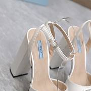 Prada High-heeled Satin Sandals White - 5