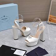 Prada High-heeled Satin Sandals White - 4