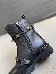 Valentino Roman Stud Calfskin Combat Boot With Tonal Studs 40mm - 5