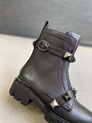 Valentino Roman Stud Calfskin Combat Boot With Tonal Studs 40mm - 4