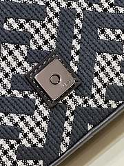 Fendi Baguette Gray Houndstooth Wool Bag With FF Embroidery 27x6.5x15 cm - 6