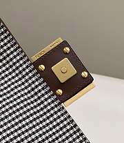Fendi Baguette Mini Brown Houndstooth Wool With FF Embroidery 19x11.5x4 cm - 6