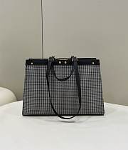 Fendi X-Tote Gray Houndstooth Wool Shopper & FF Embroidery 41x13x29 cm - 6