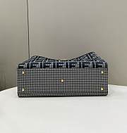 Fendi X-Tote Gray Houndstooth Wool Shopper & FF Embroidery 41x13x29 cm - 3